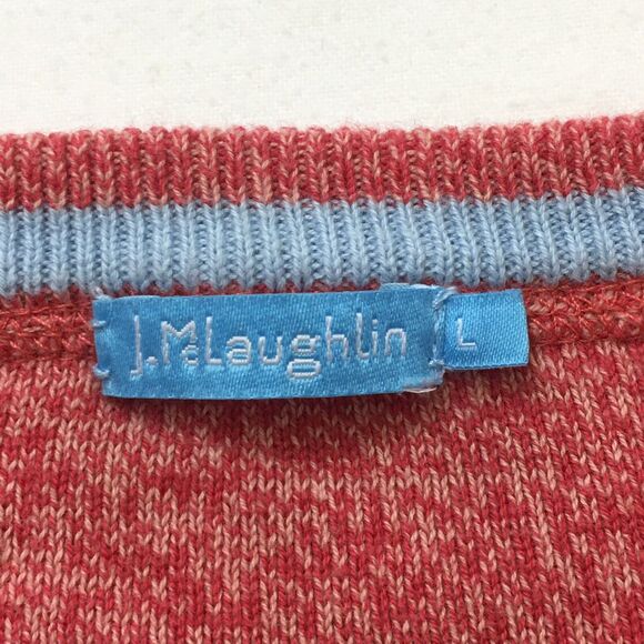 J McLAUGHLIN Sweater Men's L Candy Cane Red Crew Neck Pullover Speckled Cotton - Picture 10 of 16